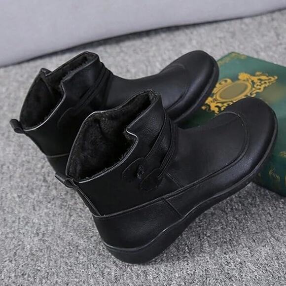 Women Ankle Boots Low Heel Slip on Comfortable Booties Black Size 9 US / 40CN - Picture 12 of 14